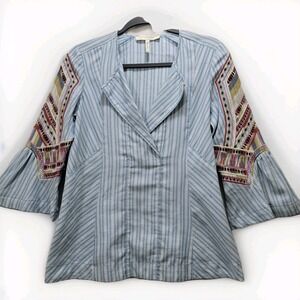BCBG‎ Max Azria Runway Women's XXS Sariya Top Embroidered Multicolor Boho Chic